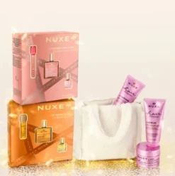 Nuxe Cofanetto di Natale 2025 Luminosità infinita in rosa - Olio Prodigioso Oro Floreale 50 ml + Olio Prodigioso Floreale 10 ml + Siero labbra rimpolpante