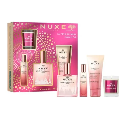 Nuxe Cofanetto di Natale Prodigieuse Florale Collection - Olio secco floreale + profumo + olio doccia + candela per ambienti