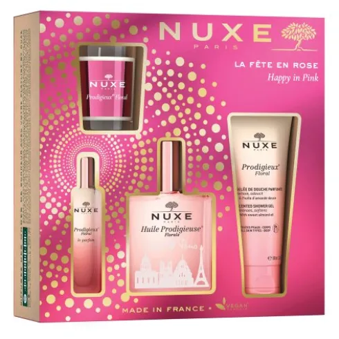 Nuxe Cofanetto di Natale Prodigieuse Florale Collection - Olio secco floreale + profumo + olio doccia + candela per ambienti