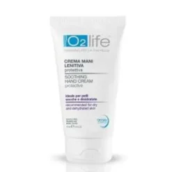 O2LIFE Crema Mani Lenitiva Protettiva Rigenerante Idratante per Mani Secche 75ml