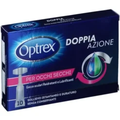Optrex Doppia Azione - Gocce Oculari Per Occhi Secchi - Reidratanti e Lubrificanti - 10 Flaconcini Monodose