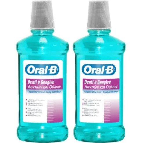 Oral-B Denti e Gengive Collutorio Menta Senza Alcool Protezione Placca 2x500ml