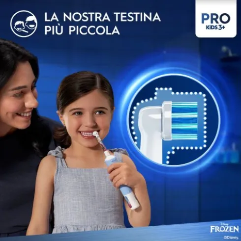Oral-B Kids Frozen Spazzolino Elettrico Ricaricabile con 2 Testine e Adesivi