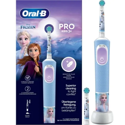 Oral-B Kids Frozen Spazzolino Elettrico Ricaricabile con 2 Testine e Adesivi