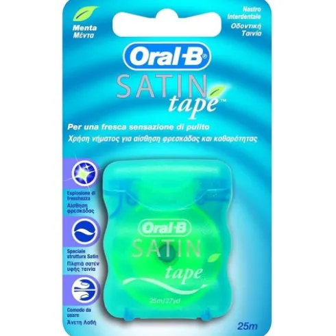 Oral-B Satin Tape Filo Interdentale Menta Nastro Setoso 25 m
