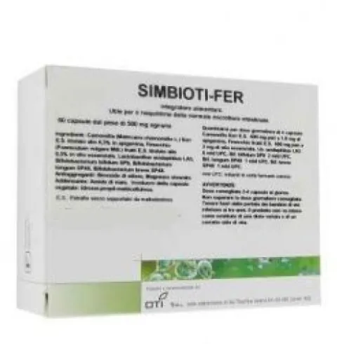 Oti Simbioti Fer Integratore Alimentare per Flora Intestinale 60 Capsule