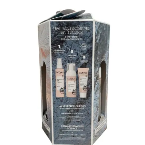 Patyka Cofanetto di Natale 2024 Il Rituale Pelle Perfetta - Olio struccante ultra rapido 150 ml + Mousse detergente detossinante 150 ml + Siero sorbetto illuminante 50 ml