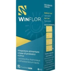 Pharmawin Winflor Gocce per Flora Intestinale Probiotici e Zinco 6 ml