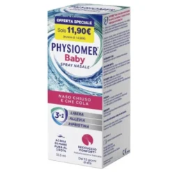 Physiomer Baby Spray Nasale - Spray nasale bambini all'acqua di mare per naso chiuso - 115 ml