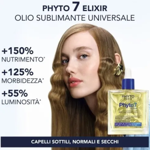 Phyto 7 Elixir Olio Sublimante Universale - Olio nutriente per capelli danneggiati e secchi - 100 ml