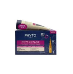 Phyto Phytocyane Kit Reactionnelle Donna - Fiale caduta temporanea + shampoo rivitalizzante - 12 fiale - 1 mese di trattamento