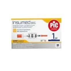 Pic Insumed Siringa Insulina 1 ml con Ago 8mm 30 Pezzi