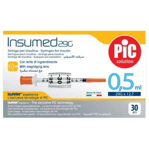 Pic Insumed Siringhe per Insulina 0,5 ml 30 Pezzi