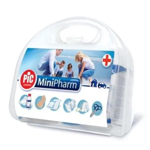 Pic MiniPharm Cassetta Pronto Soccorso Kit Casa/Fuori con Disinfettante