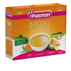 Plasmon Brodo di Verdure Disidratato Neonati Senza Glutine e Sale 80g
