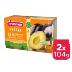 Plasmon Omogeneizzato Prugna da 4 mesi senza coloranti conservanti 2x104g