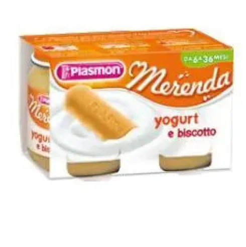 Plasmon Omogeneizzato Yogurt e Biscotto per Bambini da 120g x 2 Pezzi