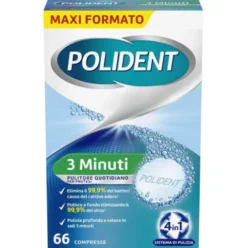 Polident 3 Minuti Pulitore Protesi Dentale Quotidiano Antibatterico - 66 Compresse