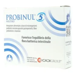 Probinul 5 Neutro - Integratore per l'equilibrio della flora batterica intestinale - 12 buste