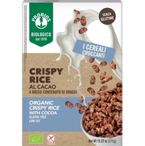 Probios Crispy Rice al Cacao Senza Glutine Cereali per la Colazione 375g