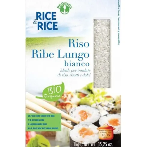 Probios Riso Lungo Ribe Bianco Biologico Italiano Cottura Veloce 1kg