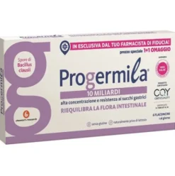 Progermila Integratore Fermenti Lattici 10 Miliardi 6 Flaconcini Senza Glutine