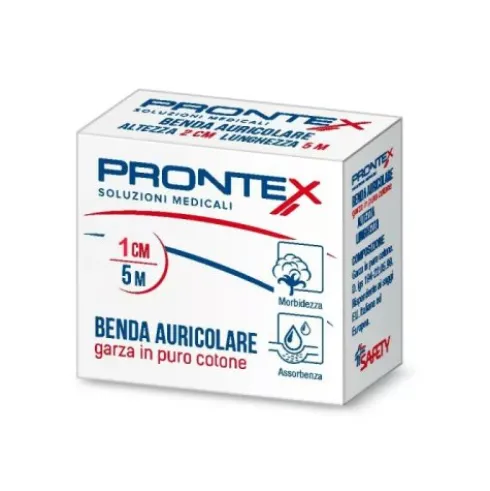 Prontex Benda Auricolare Garza Idrofila per Medicazione 1 cm