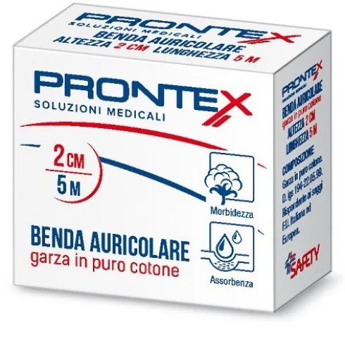 Prontex Benda Auricolare Garza Idrofila 2cm x 5m