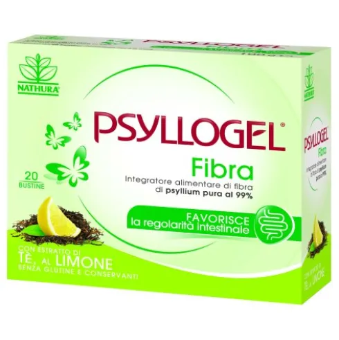 Psyllogel Fibra - Integratore per la regolarità intestinale - Gusto Tè al Limone - 20 bustine