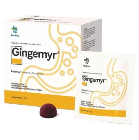 Revalma Gingemyr Integratore Digestivo con Zenzero in Gummy Senza Glutine 24 Unità