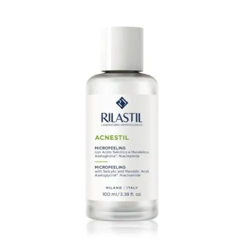 Rilastil Acnestil Micropeeling - Lozione esfoliante delicata per pelle a tendenza acneica di adulti e adolescenti - 100 ml