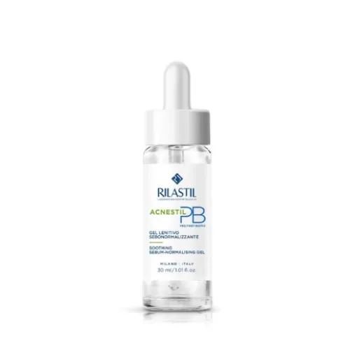 Rilastil Acnestil PB Gel Lenitivo Sebonormalizzante - Gel viso lenitivo e disarrossante - 30 ml