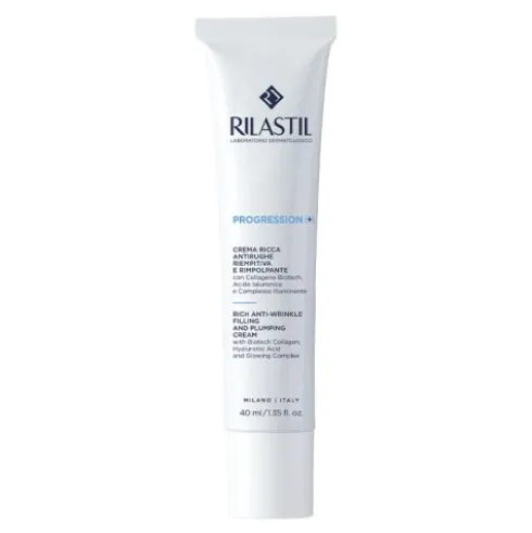 Rilastil Progression Crema Ricca - Crema viso antirughe per pelle mista - 40 ml