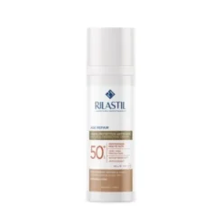 Rilastil Sun System Age Repair Color Crema Antirughe SPF50+ - Crema solare viso antietà colorata - 50 ml