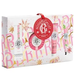Roger & Gallet Cofanetto di Natale 2023 Rose - Acqua Profumata 30 ml + Saponetta 100 g + Latte corpo 50 ml + Crema mani 30 ml