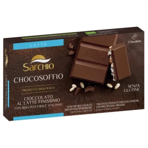 Sarchio Soffio Riso Cioccolato Latte, Snack Senza Glutine, 75g
