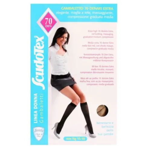 Scudotex Gambaletto 70 Den Open Toe Natura Taglia 3