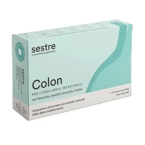 Sestre Colon Integratore Alimentare per Equilibrio Intestinale 20 Capsule