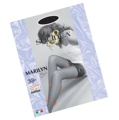 Solidea Marilyn Sheer Calza Autoreggente Nero Taglia 3-ML