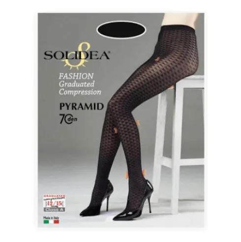 Solidea Pyramid 70 Collant Fantasia Nero Taglia 2/M, Compressione 12/15 mmHg