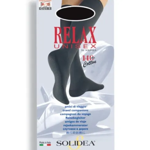 Solidea Relax Unisex 140 Gambaletto Nero Taglia M a Compressione Graduata