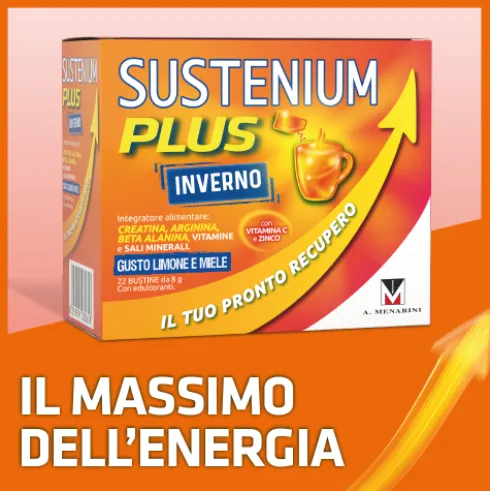 Sustenium Plus Inverno - Integratore alimentare energizzante ed immunostimolante - 22 bustine