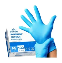 Synguard Guanti Monouso Nitrile Blu Taglia M Senza Polvere