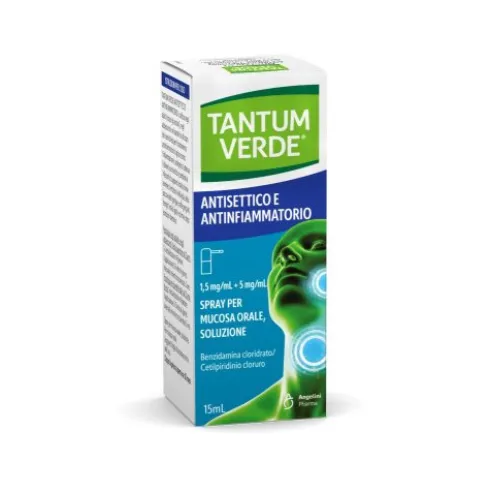 Tantum Verde Antisettico Antinfiammatorio Spray Orale per Gola e Bocca 15ml