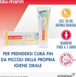 TAU-MARIN Dentifricio Baby - Per bambini fino a 5 anni - Aroma banana - 50 ml