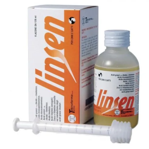 Teknofarma Linsen Mangime Complementare per Cani e Gatti Supporto Infiammazione, 120ml