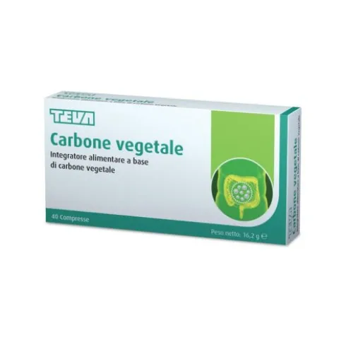 Teva Carbone Vegetale Integratore per Gonfiore Addominale 40 Compresse