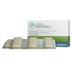 Unilen Microbio+ - Integratore per l'equilibrio della flora batterica - 30 capsule (15 giorno e 15 notte)