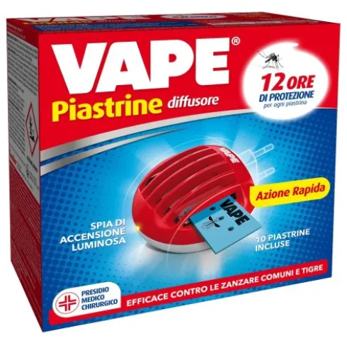 Vape Elettroemanatore Spina + 10 Piastrine Anti-Zanzare