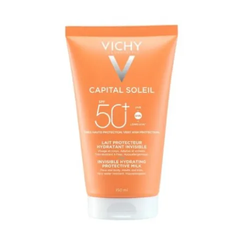 Vichy Capital Soleil Latte Protettivo SPF50+ - Latte solare idratante per adulti e bambini - 150 ml